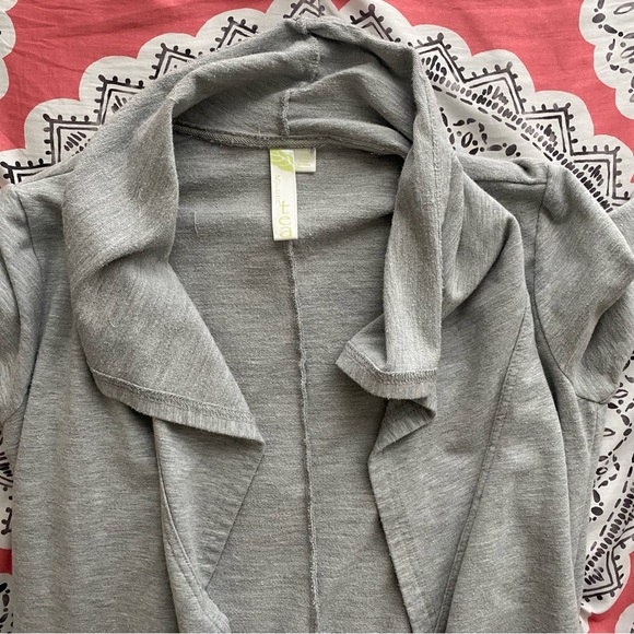 Light Gray Green Tea Open Cardigan - Picture 7 of 8